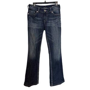 Silver Jeans Suki Bootcut Women’s Denim W28 L36 Dark Wash Stitch Detail Mid-Rise